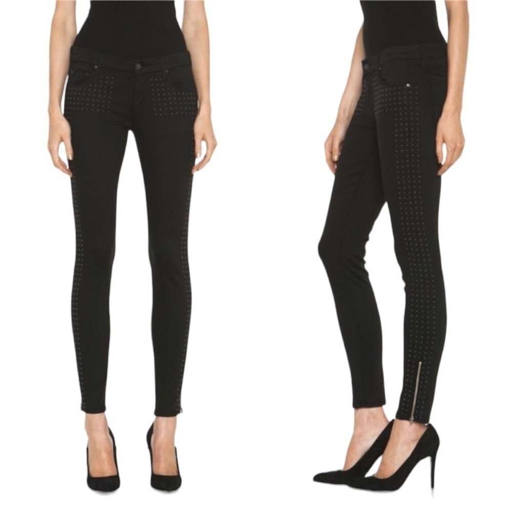 MOTHER The Ankle Zip‎ Looker Jeans Size 27 Studded Grunge Sexy Club Concert